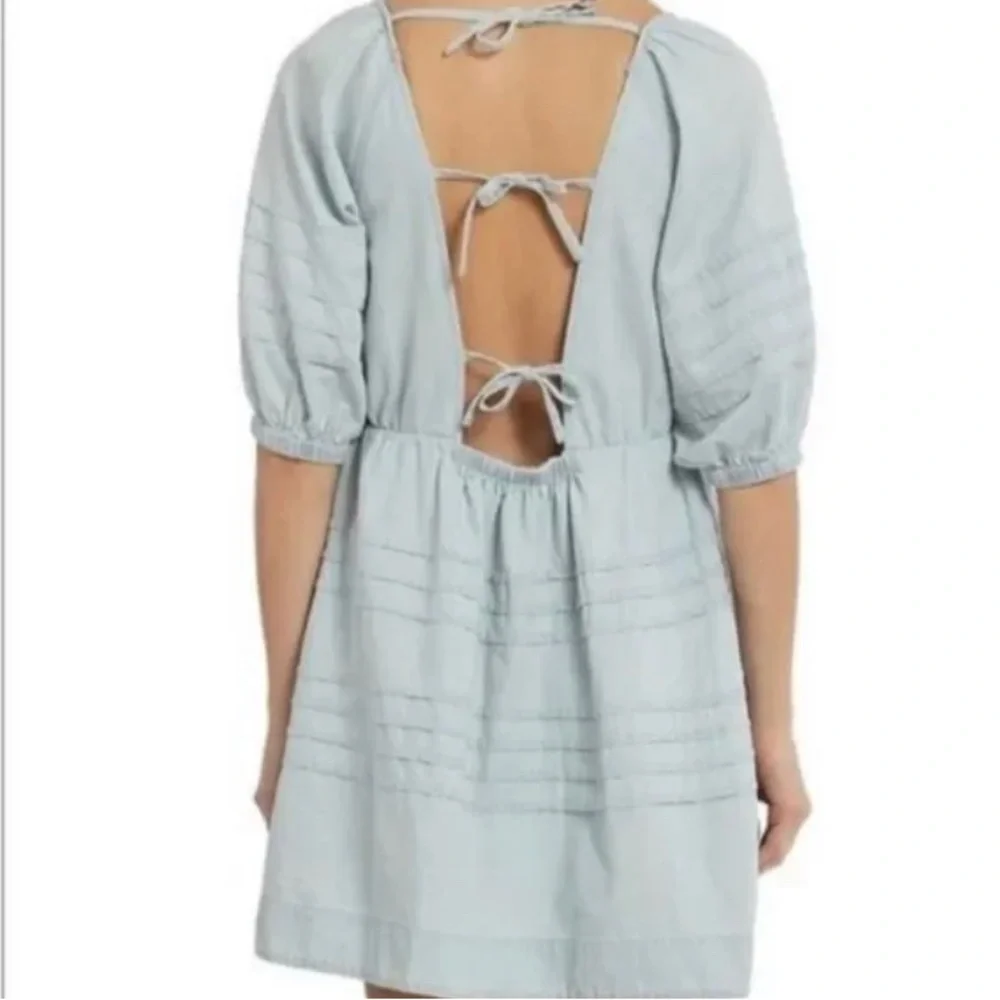 7 for all mankind blue babydoll dress - Picture 2 of 9